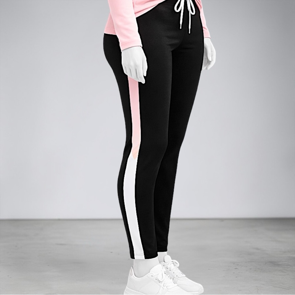 Colorblock Pink, White & Black Long Sleeve Top and Jogger Set - Picture 7 of 13